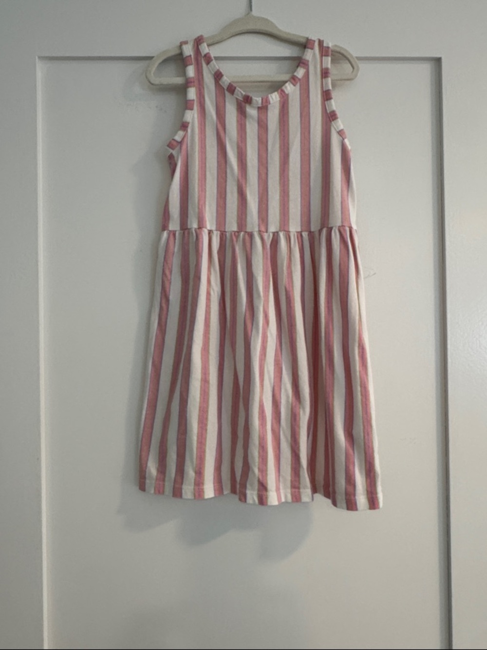 H&M Girls' Pink and White Striped Sleeveless Dress
